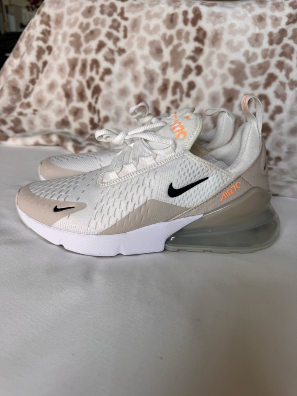 Nike White Sneakers with Orange Insole Logo